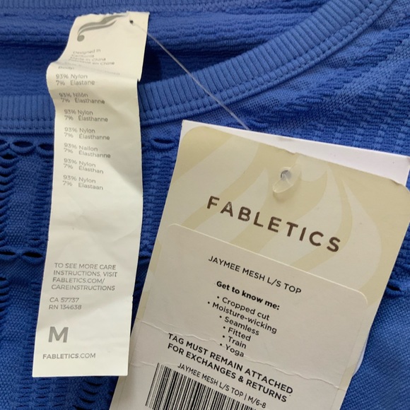 Fabletics Jaymee Mesh Long-Sleeve Top NWT size M - Picture 7 of 8